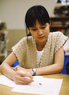 Student at desk